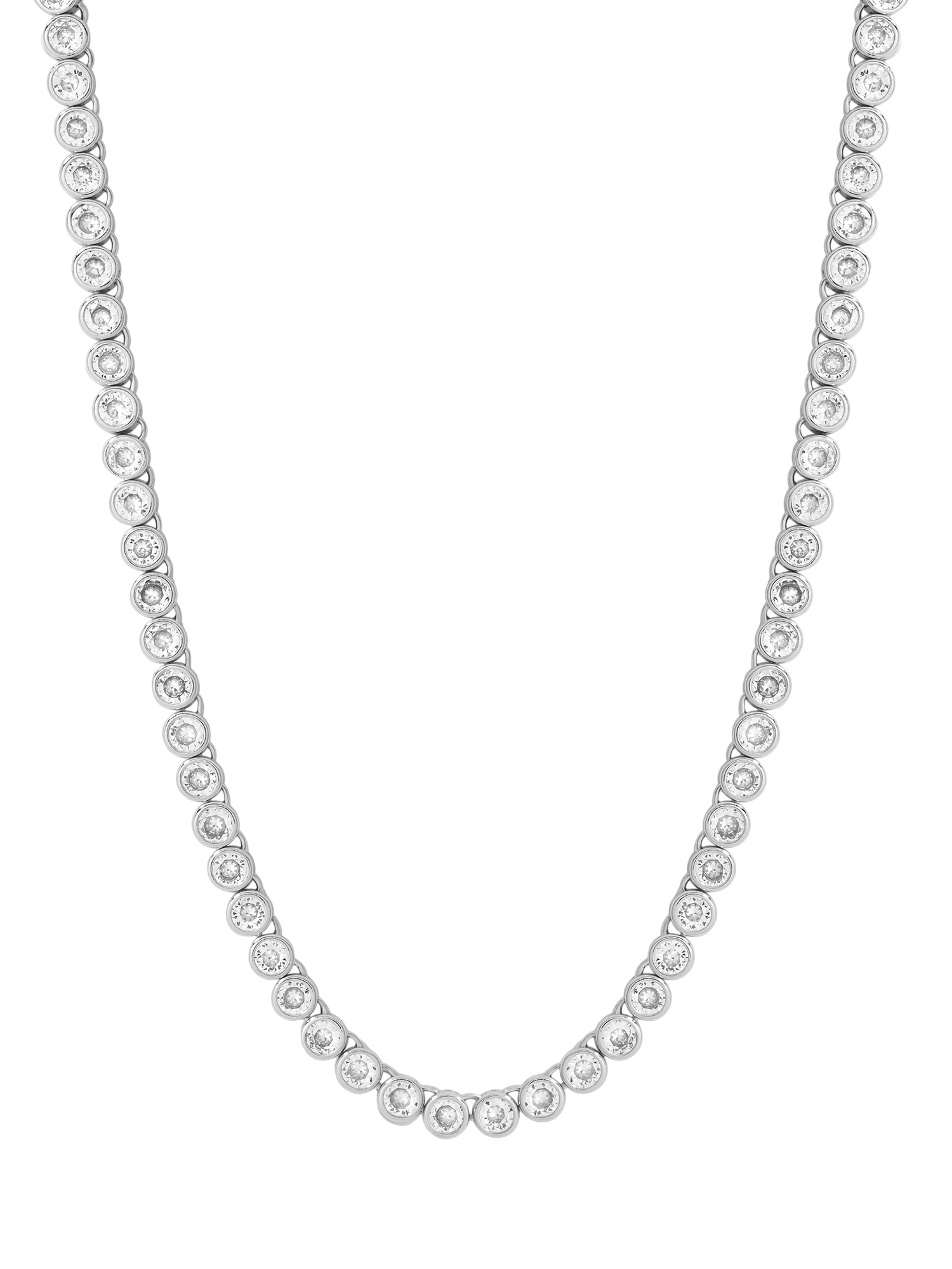 Product image 1 of 2, which shows Jon Richard Cubic Zirconia Adjustable Tennis Necklace, Silver