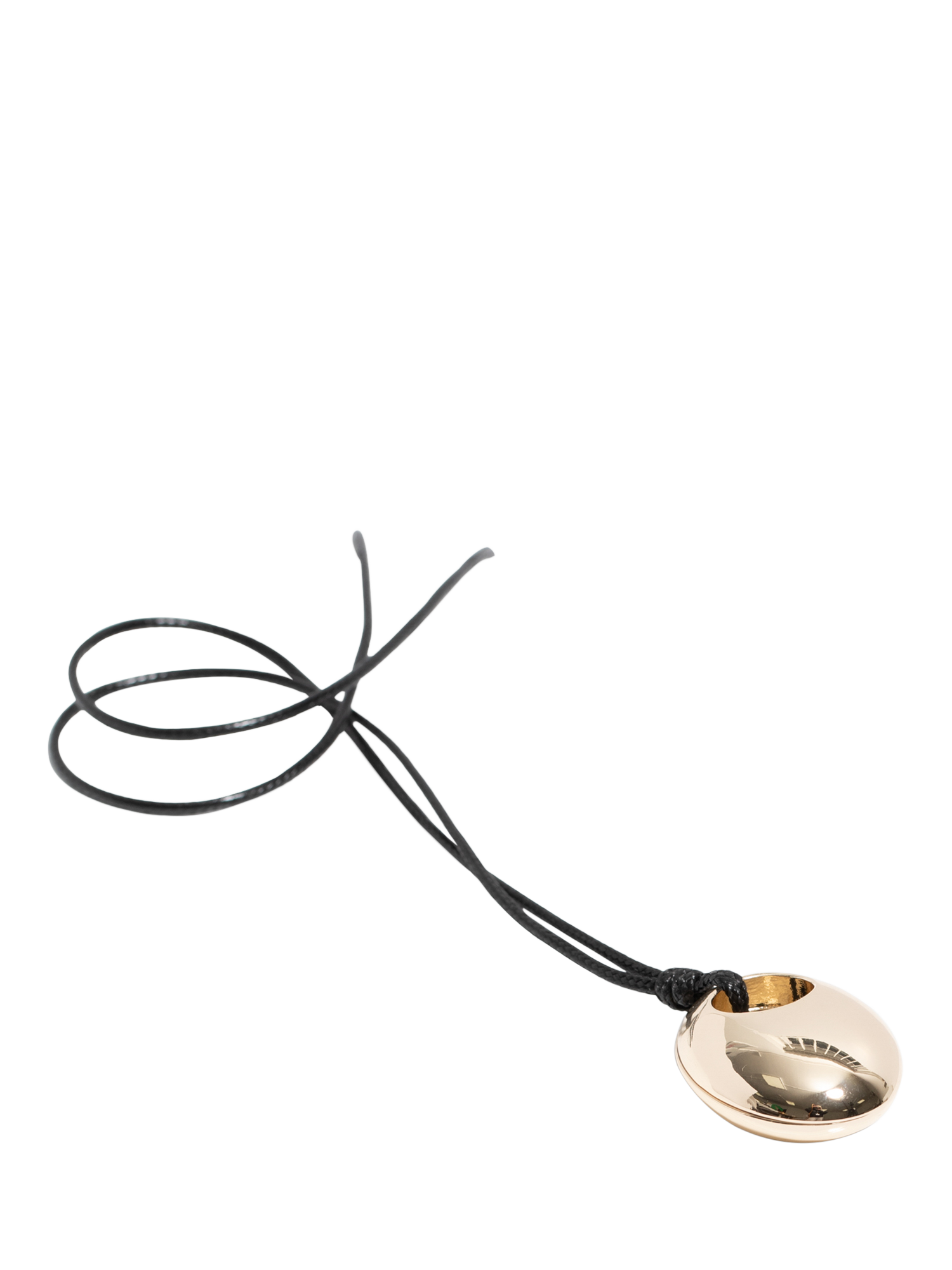 Product image 3 of 3, which shows Jon Richard Open Polished Drop Cord Pendant Necklace, Gold/Black