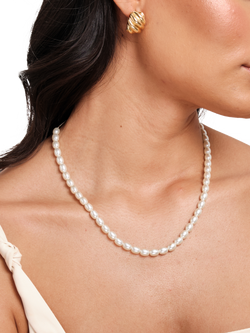 Jon Richard Adjustable Pearl Longline Necklace, Gold - view 2, Gold