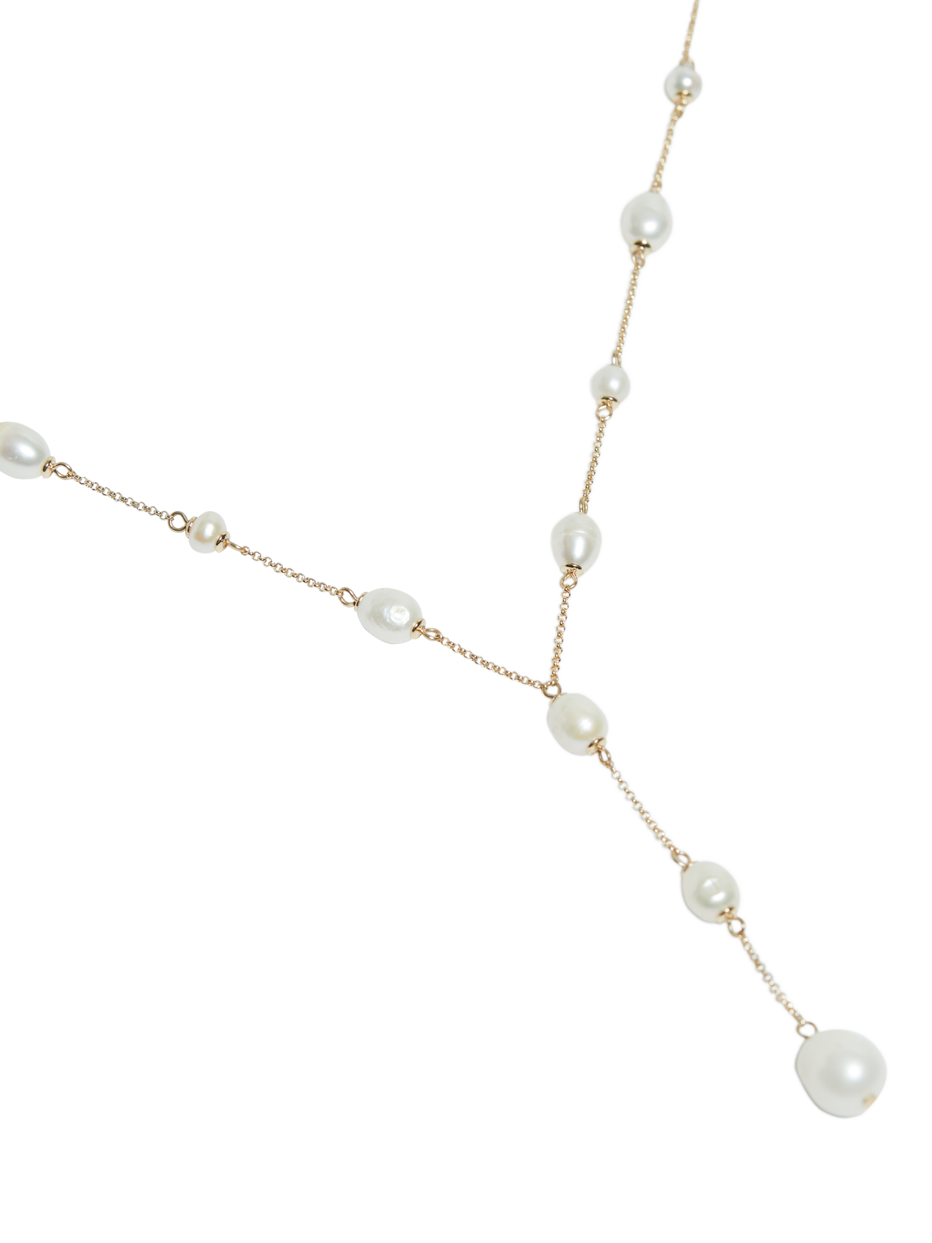 Product image 2 of 2, which shows Jon Richard Pearl Lariat Necklace, Gold