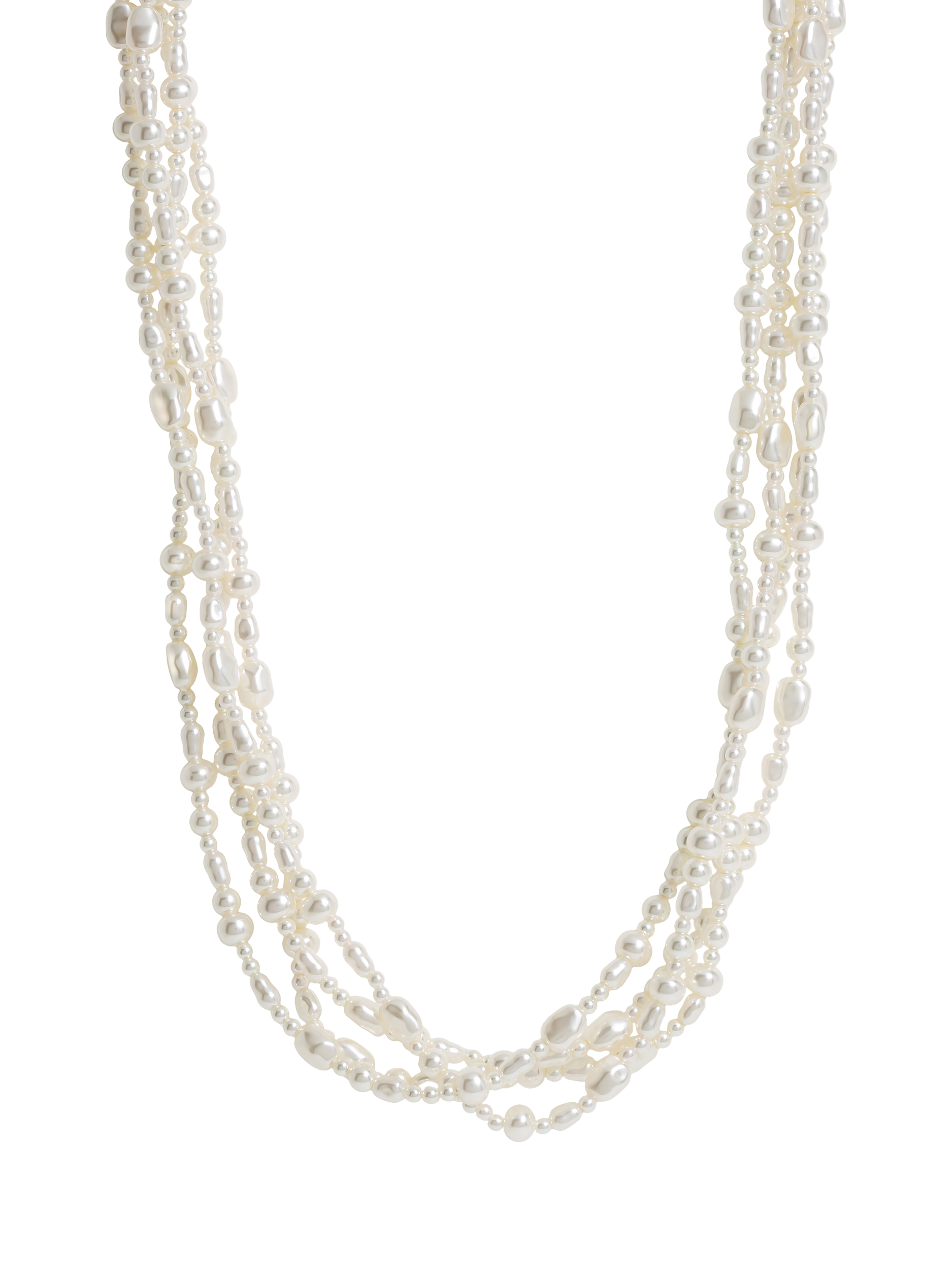 Product image 1 of 3, which shows Jon Richard Gold Plated Semi Precious Multi Row Twisted Necklace, Gold