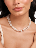 Jon Richard Gold Plated Semi Precious Multi Row Twisted Necklace, Gold