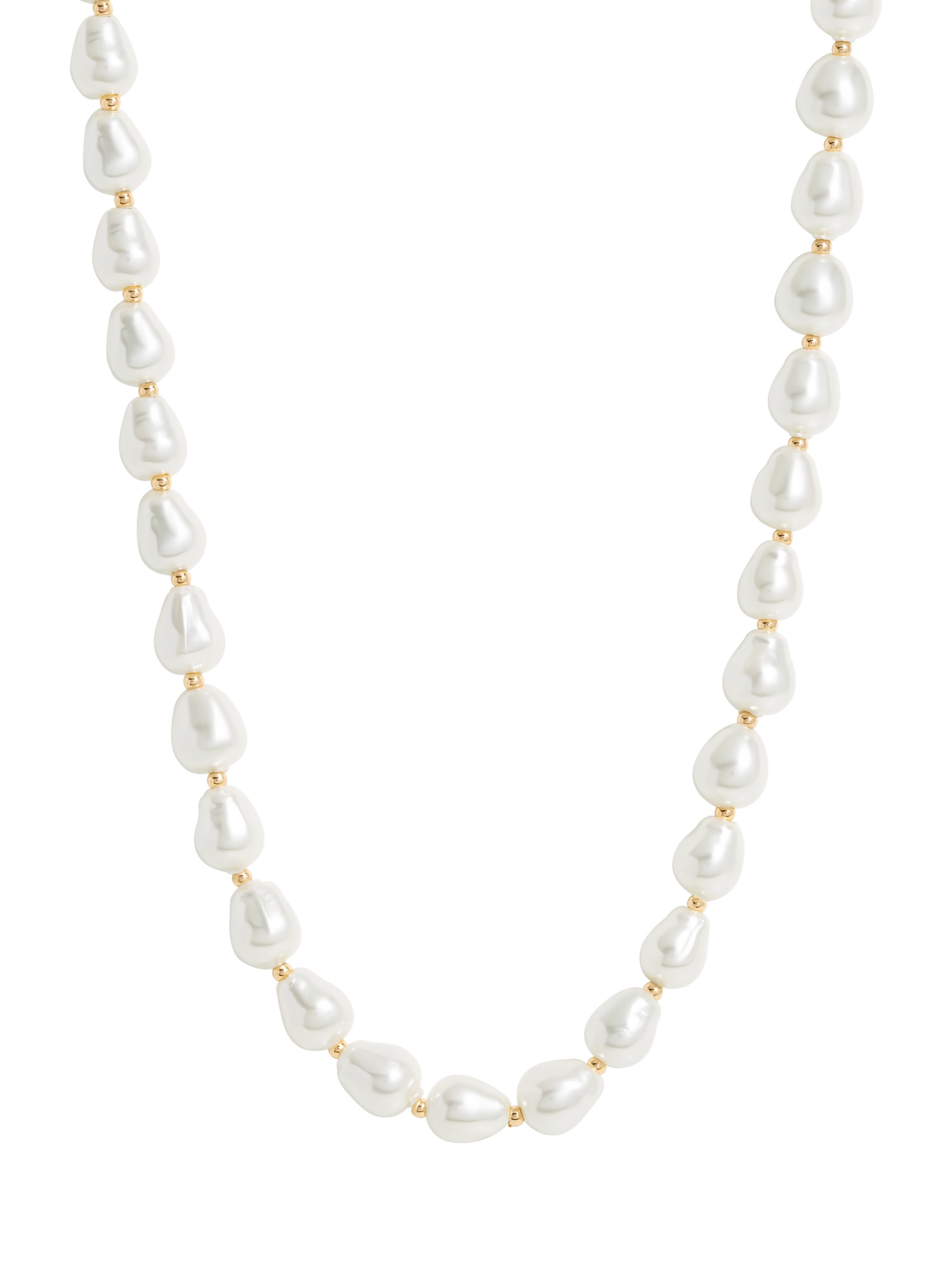 Product image 1 of 3, which shows Jon Richard Semi Precious Pearl & Bead Necklace, Gold