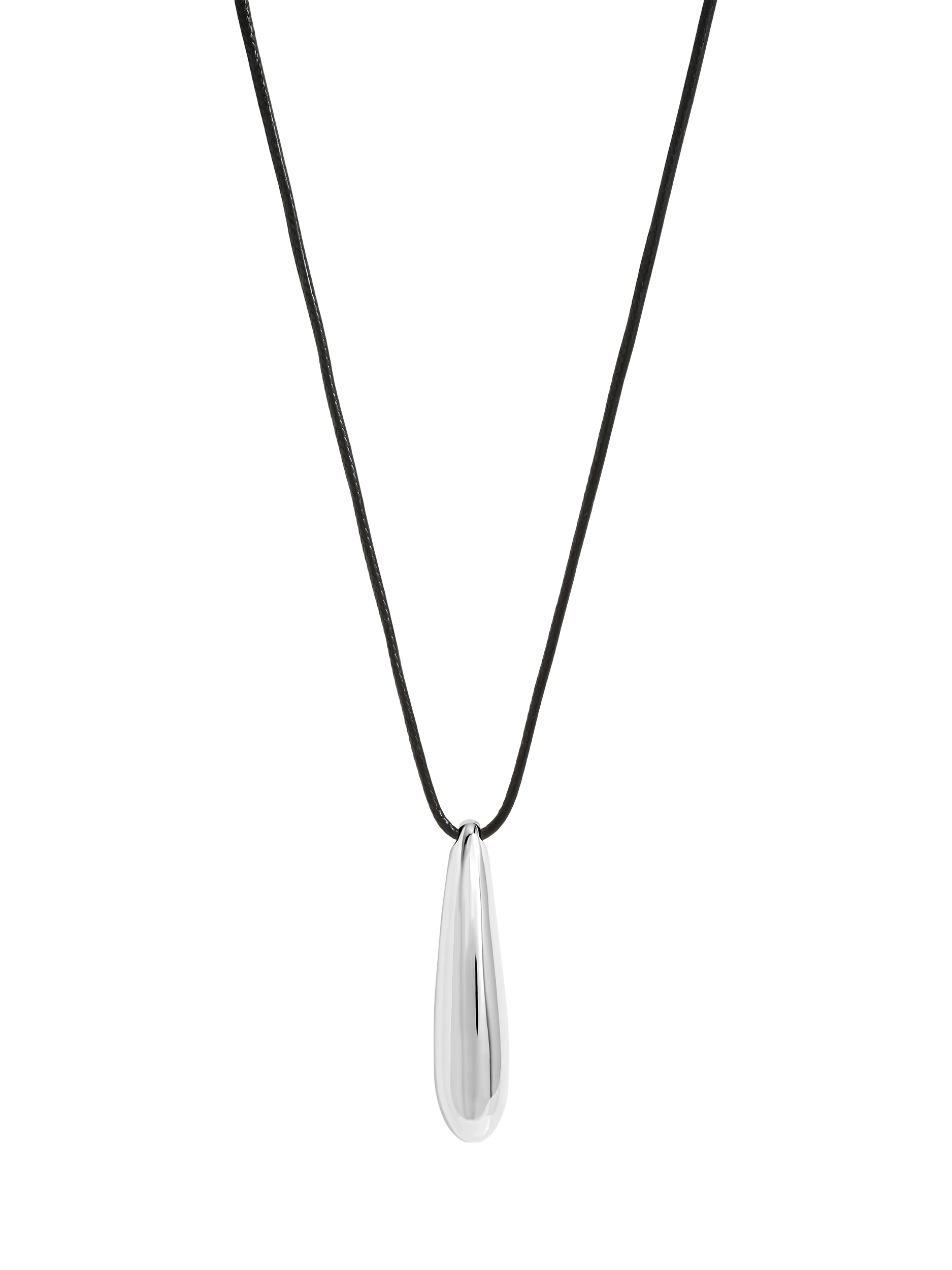 Product image 1 of 3, which shows Jon Richard Teardrop Cord Necklace, Gold/Black
