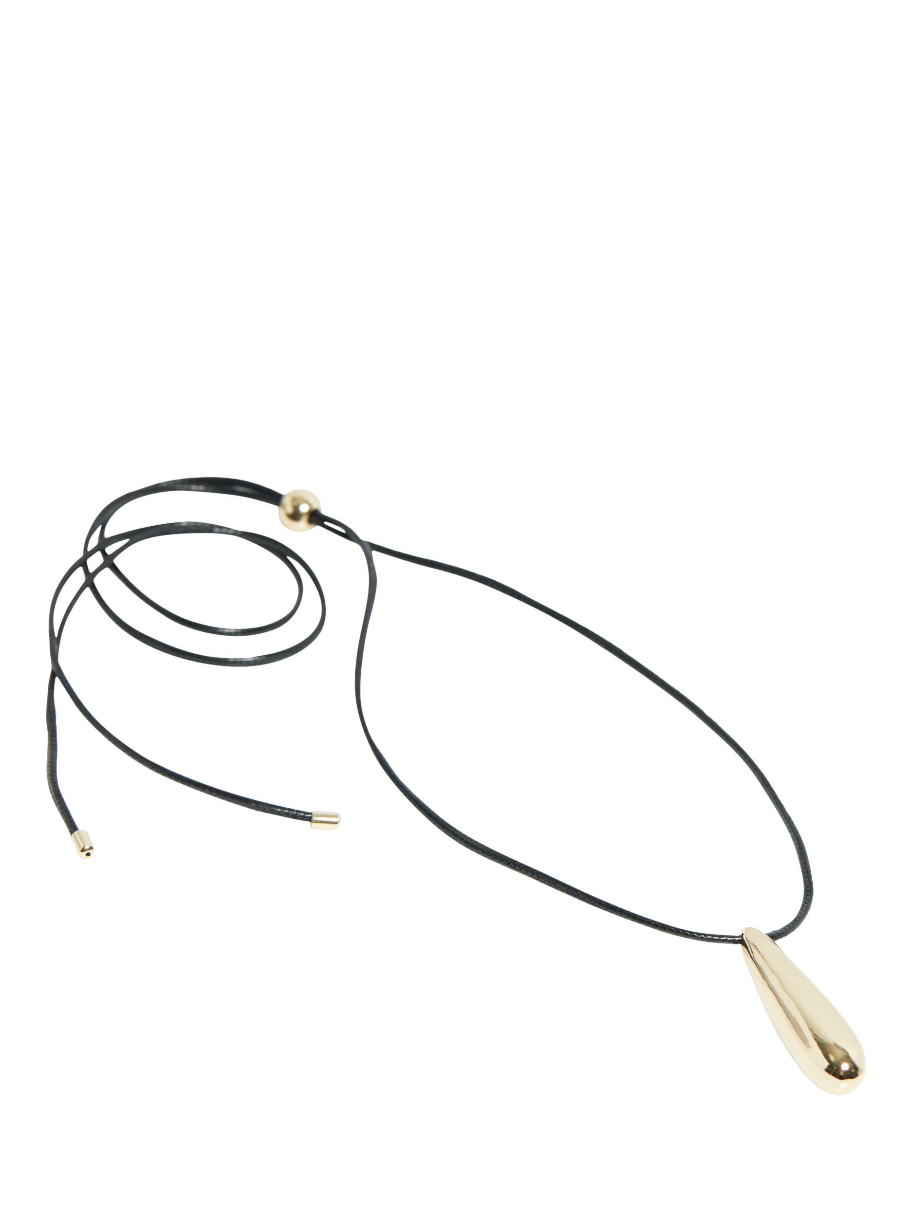 Product image 3 of 3, which shows Jon Richard Teardrop Cord Necklace, Gold/Black
