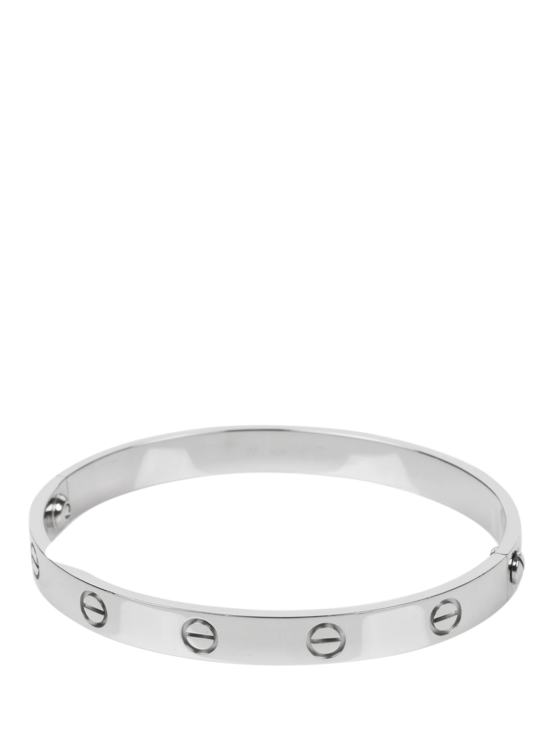 Product image 1 of 7, which shows Pre-loved Cartier 18ct White Gold Love Bangle, White Gold