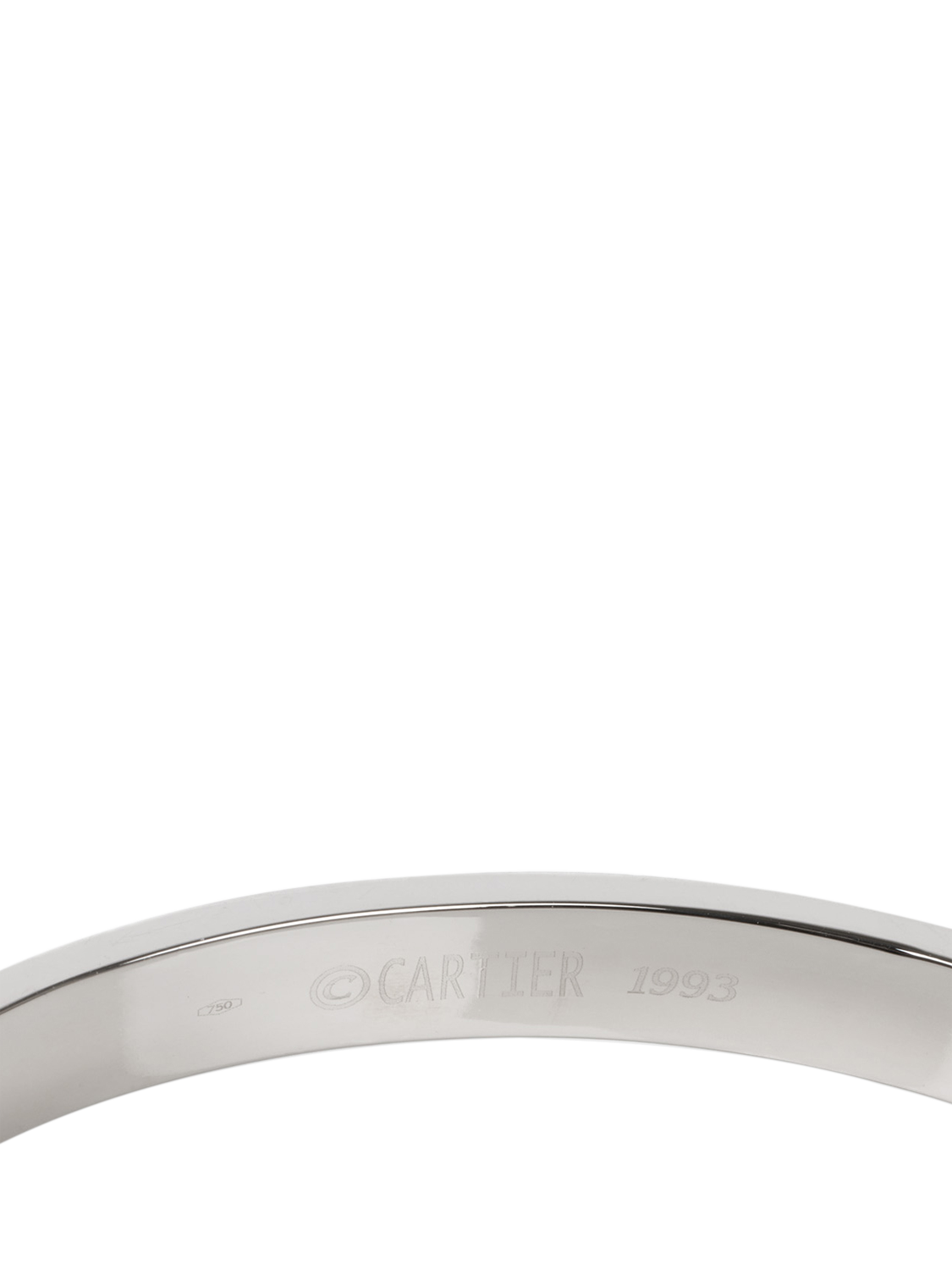 Product image 4 of 7, which shows Pre-loved Cartier 18ct White Gold Love Bangle, White Gold