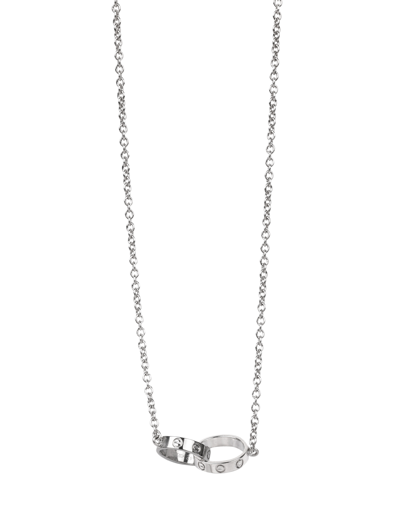 Product image 1 of 5, which shows Pre-loved Cartier 18ct White Gold Baby Love Pendant Necklace, White Gold