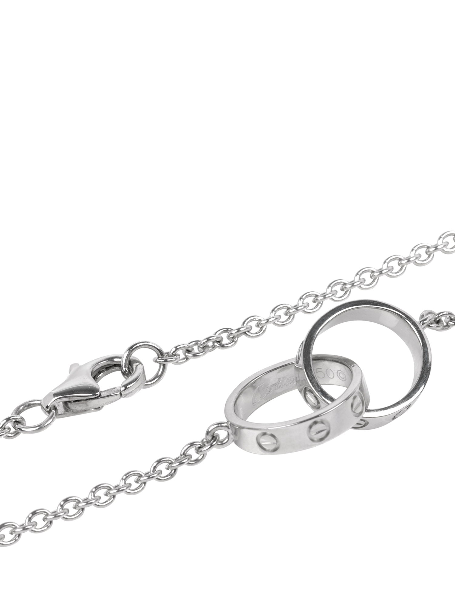 Product image 3 of 5, which shows Pre-loved Cartier 18ct White Gold Baby Love Pendant Necklace, White Gold