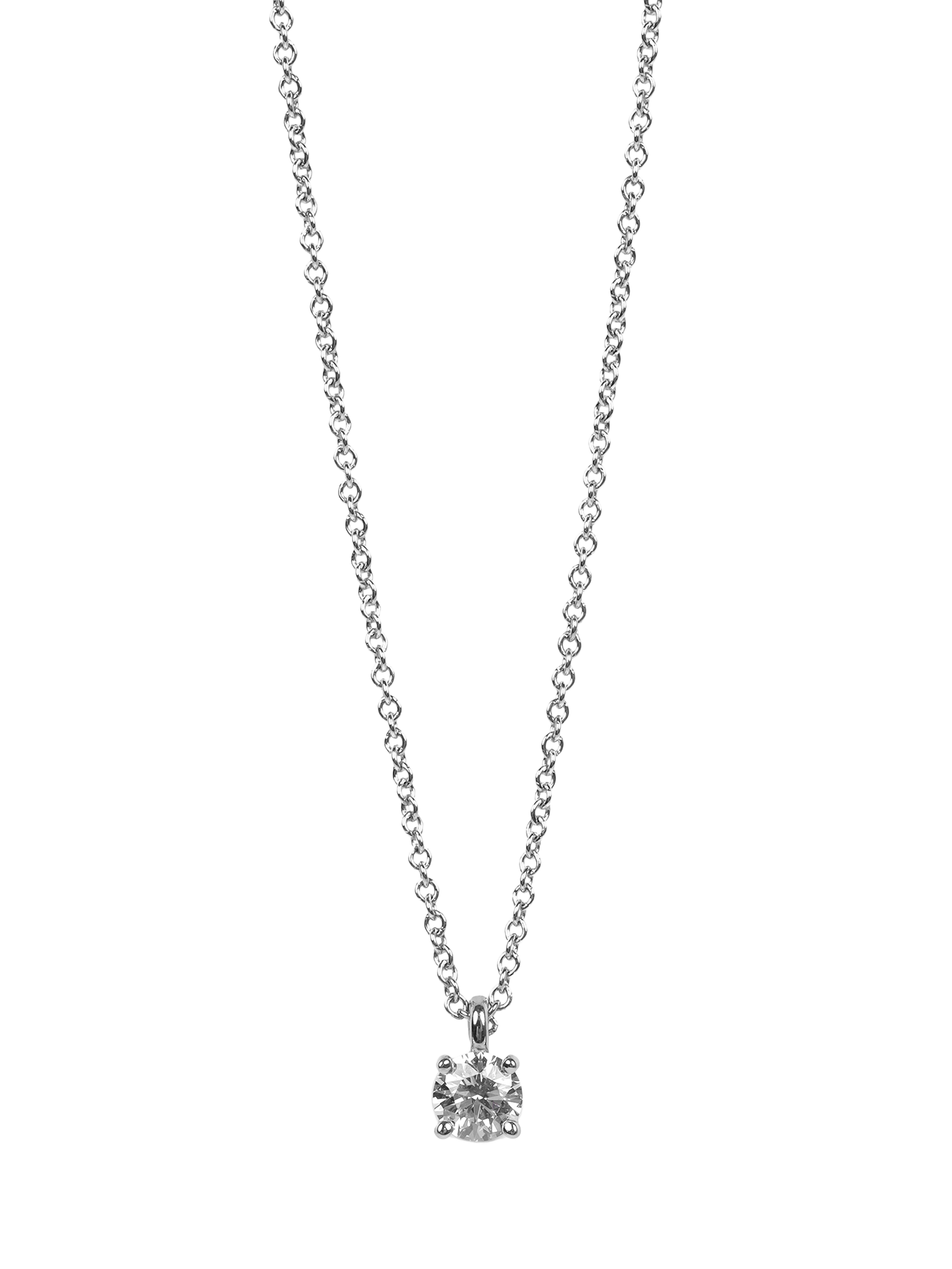 Product image 1 of 6, which shows Pre-loved Tiffany & Co. Brilliant Cut Diamond Platinum Solitaire Pendant Necklace, Platinum