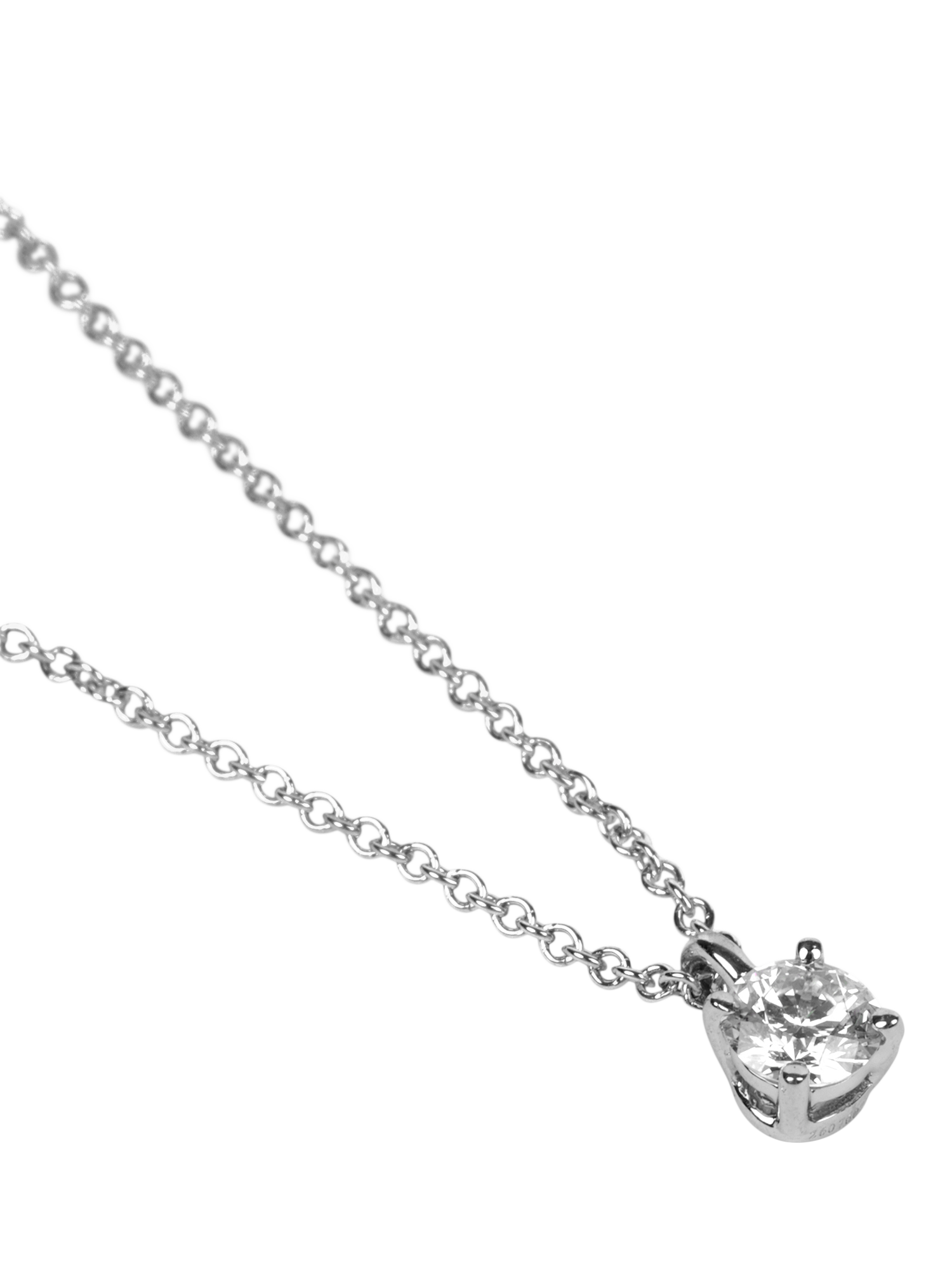 Product image 3 of 6, which shows Pre-loved Tiffany & Co. Brilliant Cut Diamond Platinum Solitaire Pendant Necklace, Platinum