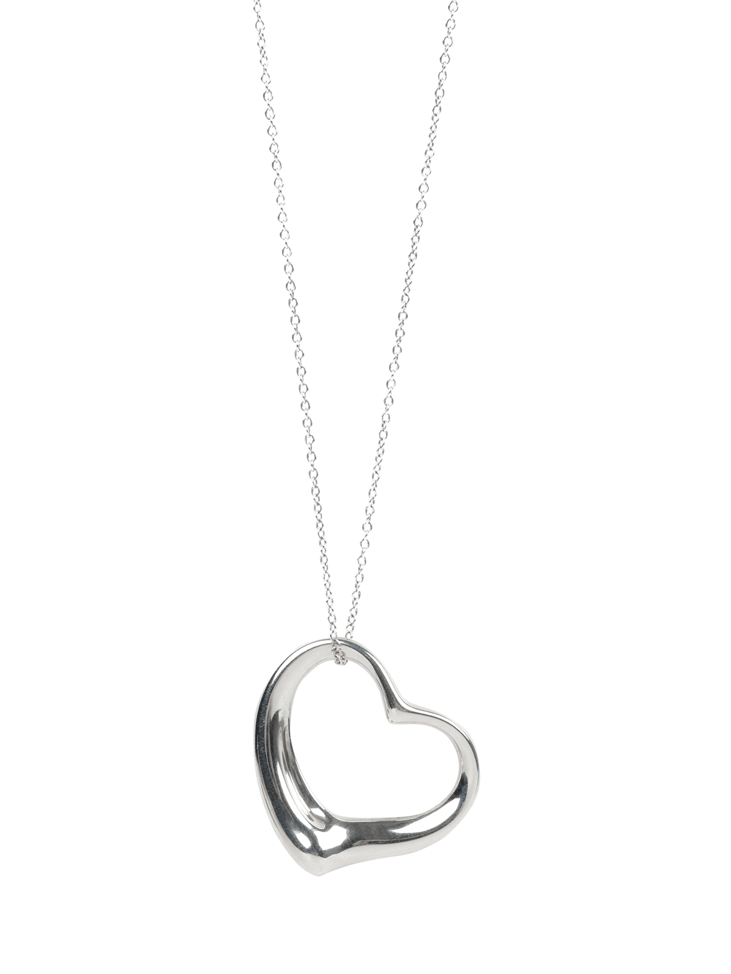 Pre-loved Tiffany & Co. Sterling Silver Elsa Peretti Open Heart Pendant Necklace