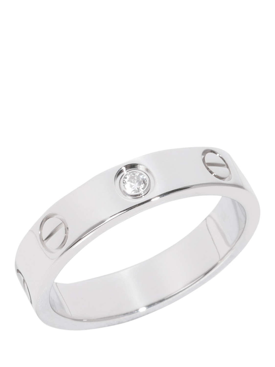 Pre-loved Cartier Solitaire Diamond 18ct White Gold Love Wedding Band Ring
