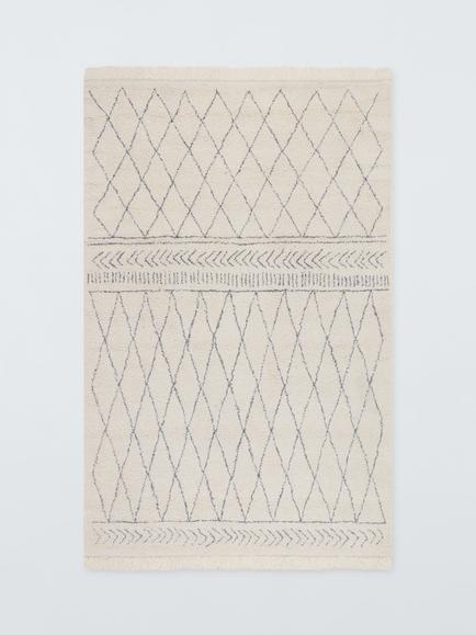 John Lewis Hebri Hand Knotted Berber Style Wool Rug, Cream - view 2, Cream