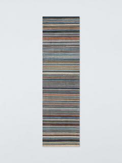 John Lewis Russet Stripe Wool Rich Runner Rug, Blue