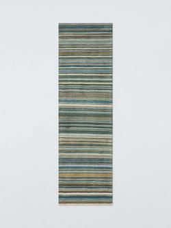 John Lewis Russet Stripe Wool Rich Runner Rug, Green