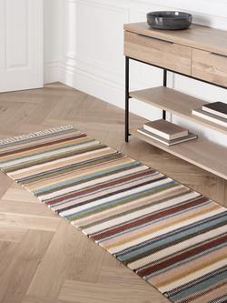 John Lewis Somerton Stripe Wool Rich Runner Rug, L240 x W70cm - view 2, Natural/Multi
