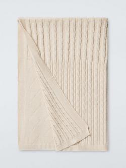 John Lewis Cable Knit Patchwork Baby Blanket, Natural, Natural