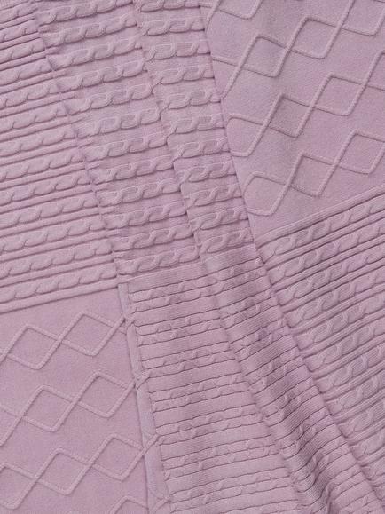 John Lewis Cable Stitch Patchwork Baby Blanket, Pink - view 2, Pink