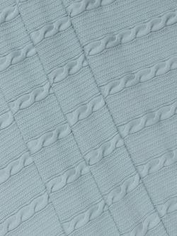 John Lewis Baby Cable Stitch Baby Blanket, Ice Blue - view 2, Ice Blue