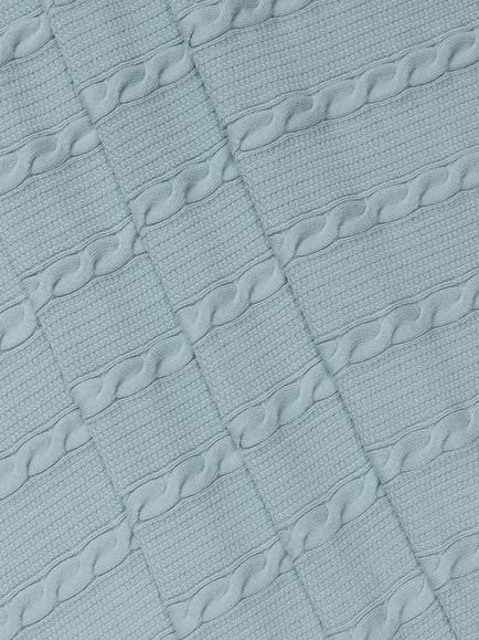 John Lewis Baby Cable Stitch Baby Blanket, Ice Blue - view 2, Ice Blue