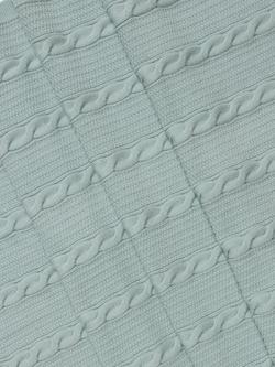 John Lewis Baby Cable Stitch Baby Blanket, Sage - view 2, Sage