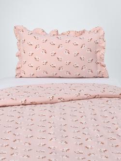 John Lewis Floral Posy Duvet Cover and Pillowcase Set, Cotbed, Pink, Pink