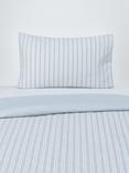 John Lewis Kids' Classic Seersucker Stripe Duvet Cover and Pillowcase Set, Cotbed, Blue