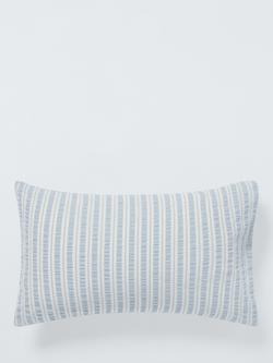 John Lewis Kids' Classic Seersucker Stripe Duvet Cover and Pillowcase Set, Cotbed, Blue - view 2, Blue