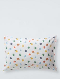 John Lewis Happy Faces Reversible Duvet Cover and Pillowcase Set, Cotbed, Multi - view 2, Multi