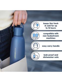 SodaStream Double Wall Vacuum Insulation Stainless Steel Sparkling Drinks Bottle, 900ml - view 2, Blue