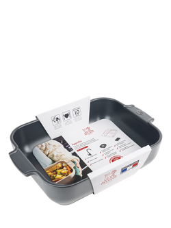Peugeot Stoneware Rectangular Roaster, 32cm, Slate Grey - view 2, Slate Grey