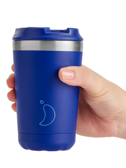Chilly's Original Double Wall Insulated Travel Mug, 340ml, Pastel Pink - view 2, Matte Blue
