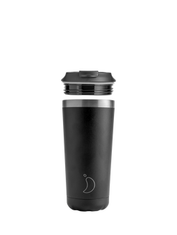 Chilly's Original Double Wall Insulated Travel Mug, 500ml, Pastel Pink, Monochrome Black