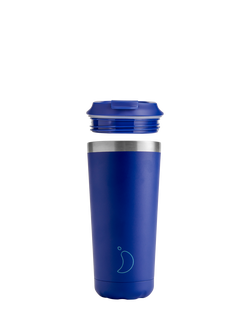 Chilly's Original Double Wall Insulated Travel Mug, 500ml, Pastel Pink, Matte Blue