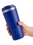 Chilly's Original Double Wall Insulated Travel Mug, 500ml, Pastel Pink, Matte Blue