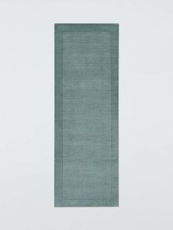 John Lewis ANYDAY Border Pure Wool Runner Rug, L240 x W70 cm, Duck Egg