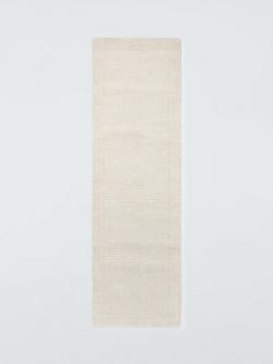 John Lewis ANYDAY Border Pure Wool Runner Rug, L240 x W70 cm, Ivory