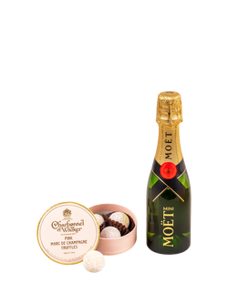 Moët & Chandon Charbonnel et Walker Pink Champagne Truffles, 44g & Mini Moët & Chandon Brut NV Champagne, 20cl - view 2, 