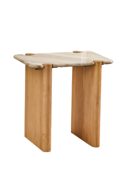 MADE Callen Side Table, Natural, Marble