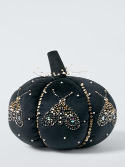 John Lewis Velour Moth Pumpkin, Black, Black