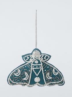 John Lewis Beaded Moth Hanging Decoration, Peacock