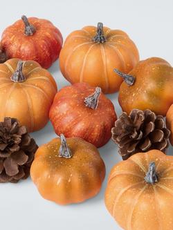 John Lewis Pumpkin and Pine Cone Decorations, Pack of 12 - view 2, Multi