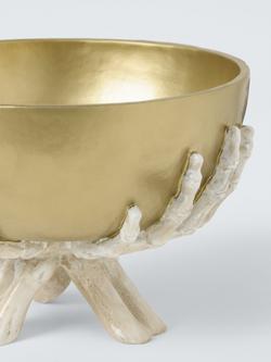 John Lewis Skeleton Hands Bowl, Gold - view 2, Gold/White