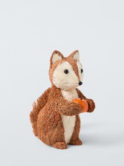 John Lewis Straw Fox Decoration, H23cm, Brown