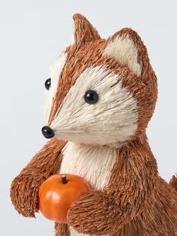 John Lewis Straw Fox Decoration, H23cm - view 2, Brown