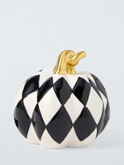 John Lewis Ceramic Harlequin Pumpkin, White/Black