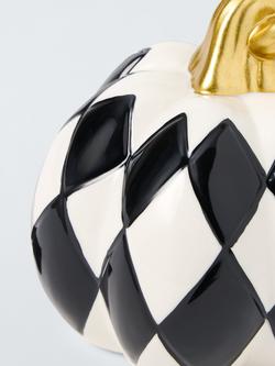 John Lewis Ceramic Harlequin Pumpkin - view 2, White/Black