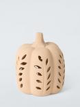 John Lewis LED Cutwork Ceramic Pumpkin, Terracotta