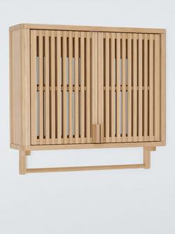John Lewis Slatted Bathroom Wall Cabinet with Rail - view 2, 